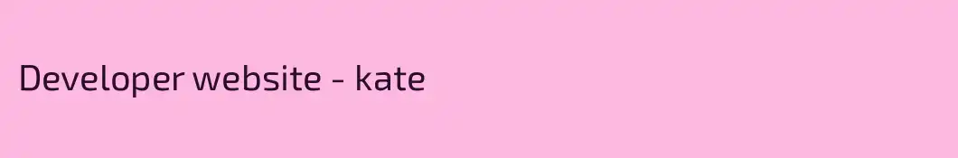Developer website - kate